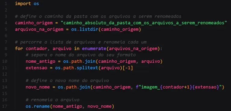 Renomeação de arquivos